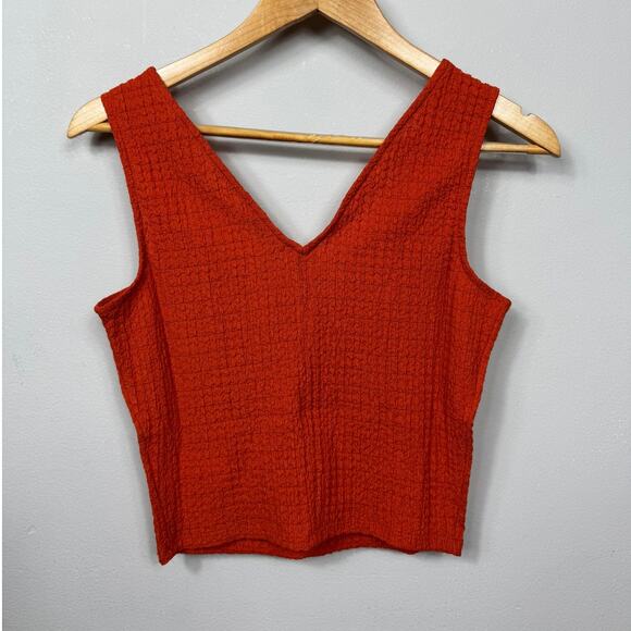 New Madewell V-Neck Sleeveless Crop Top in Copperwashed Orange Size XS - Picture 5 of 12